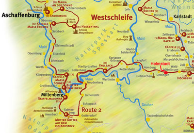 Der Fränkische Marienweg - Karte der Route 2 Der Fränkische Marienweg - Karte der Route 2